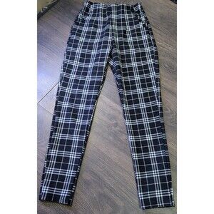 Fire And Fleur Black Plaid Pants Womens Size 23x27 (188)